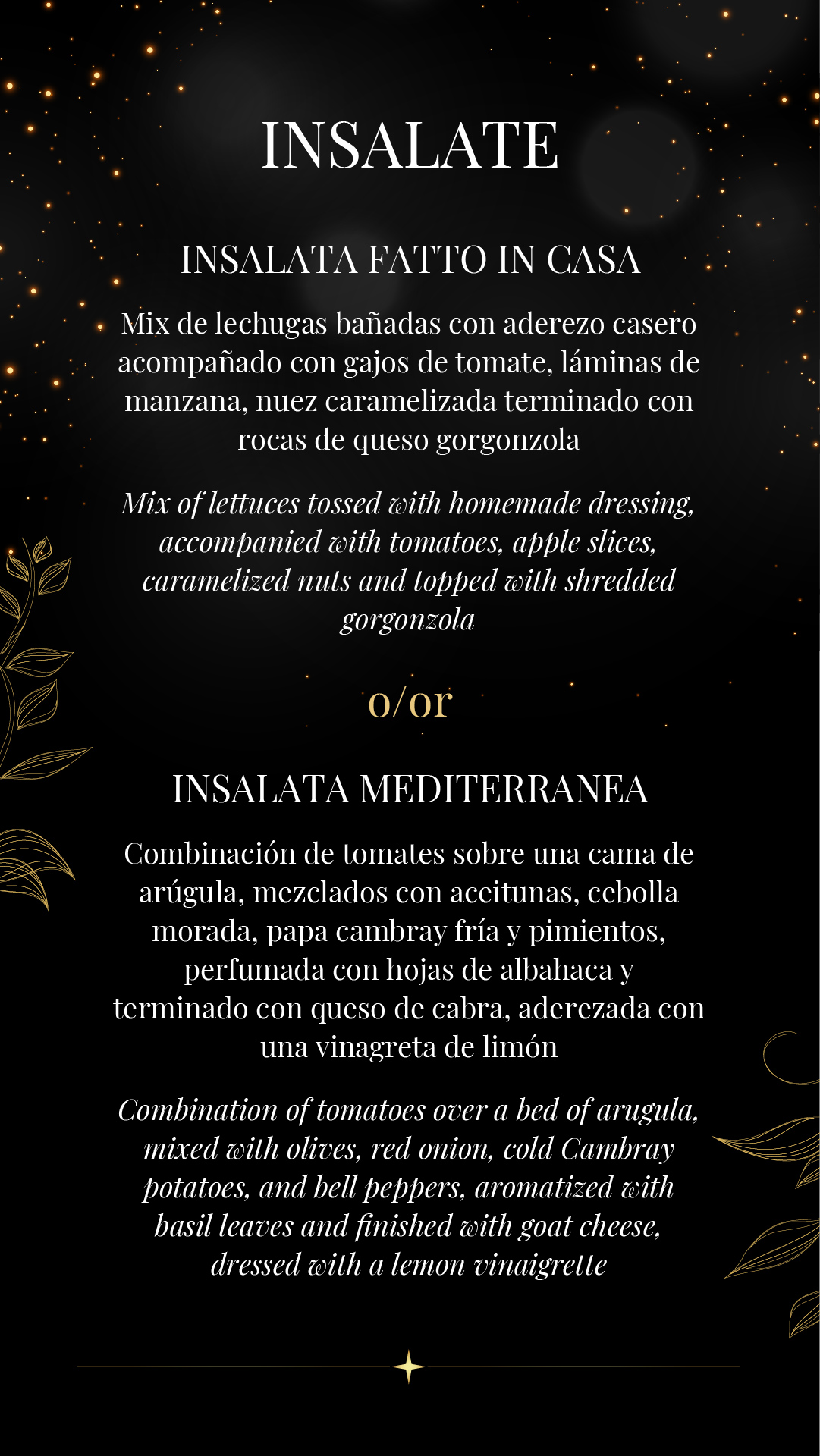 Menu Año Nuevo 2026