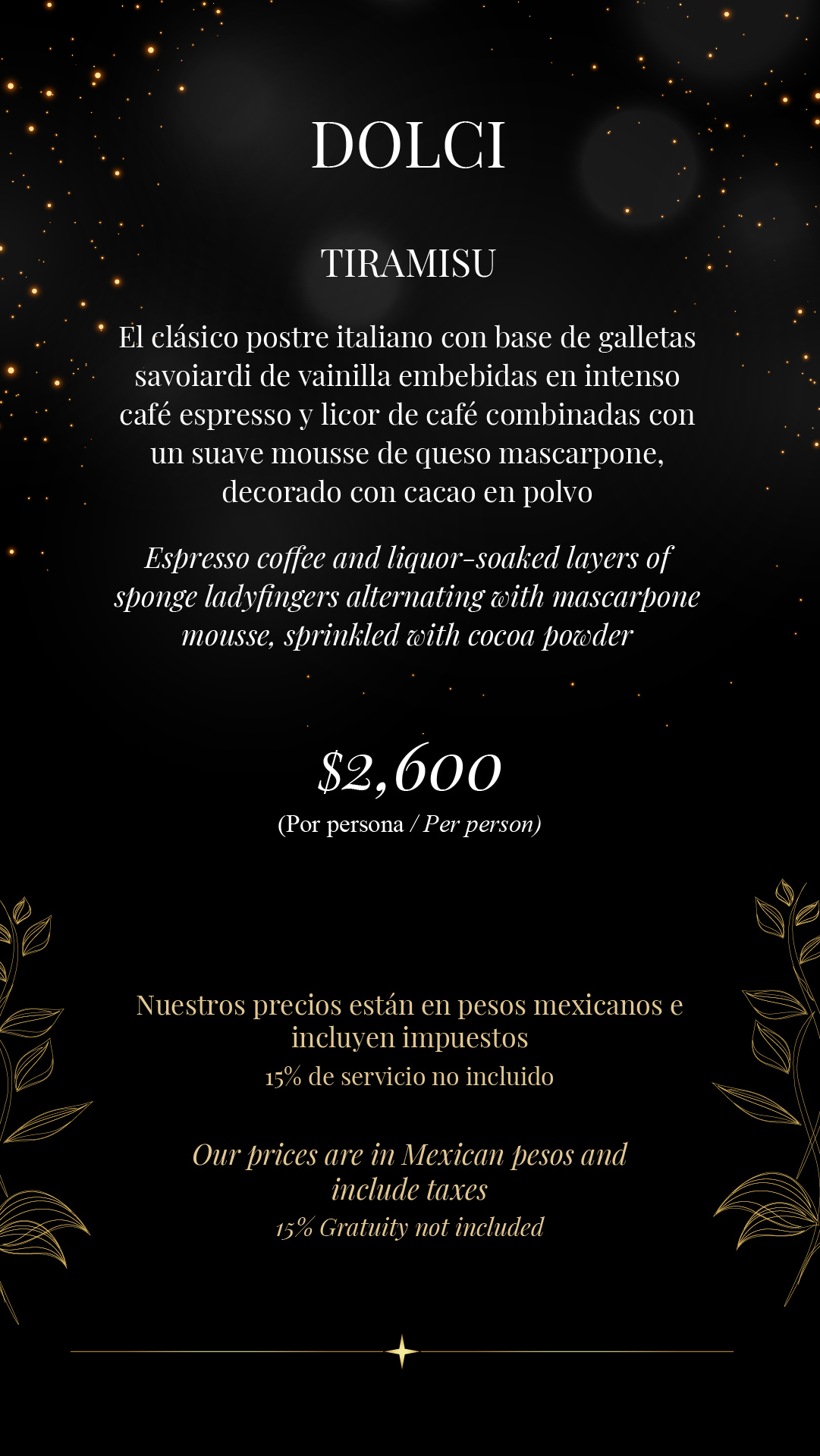 Menu Año Nuevo 2026